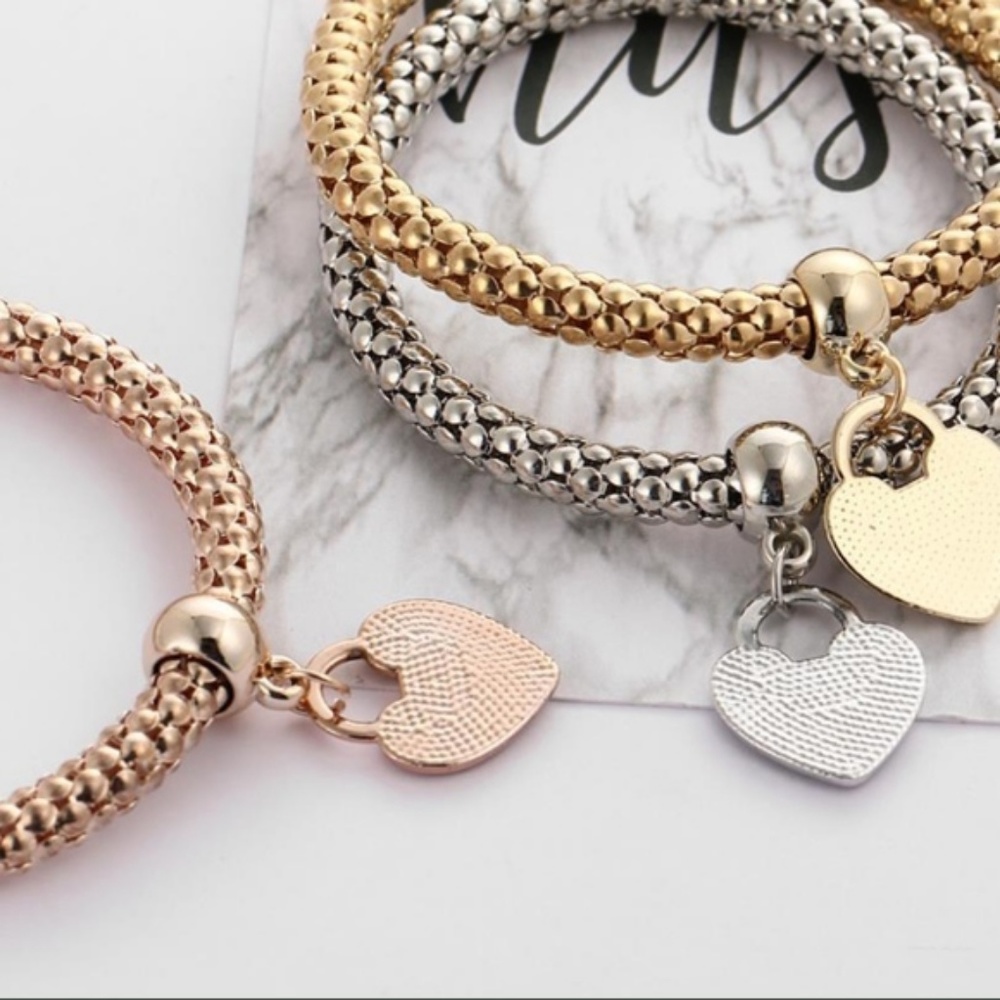 3 Heart Charm Bracelets - Picture 4 of 6
